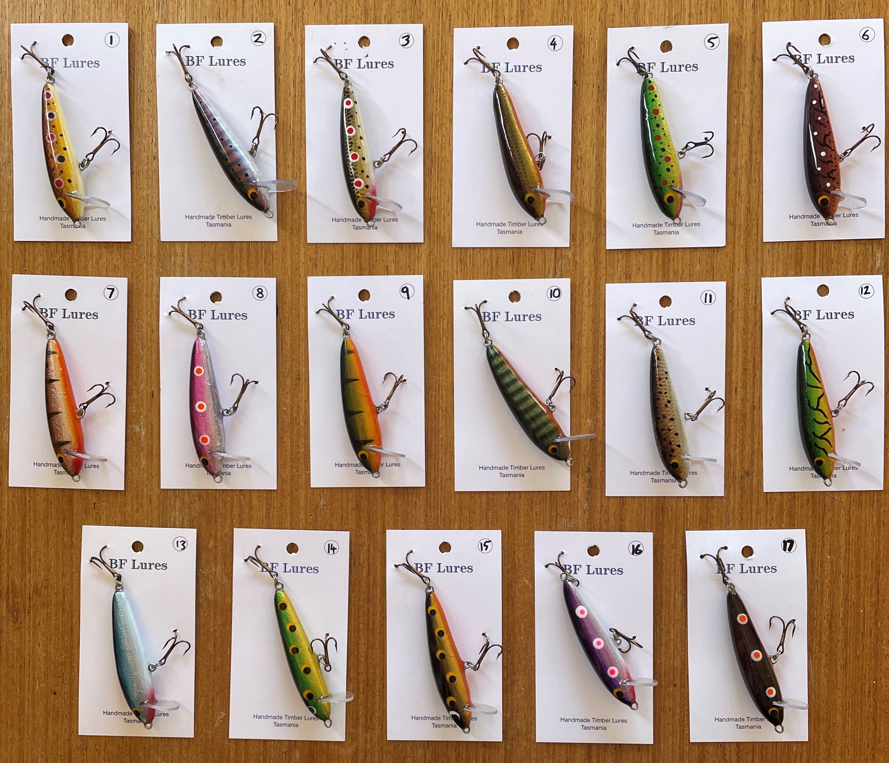 BF Lures Handcrafted Tasmanian Timber Lures Trophy Trout Lures and Fly Fishing BF Lures Handcrafted Tasmanian Timber Lures Trophy Trout Lures and Fly Fishing