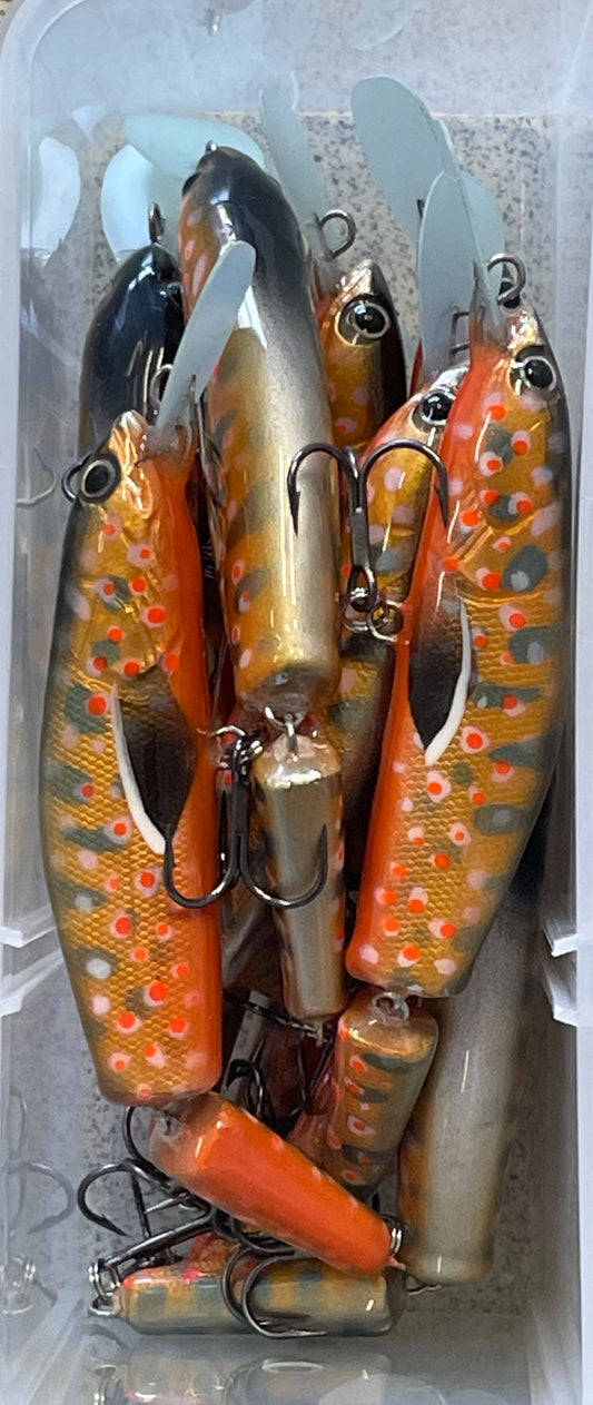 PAN Handmade Lures 100mm 12g Jointed - Spawning Brook Trout