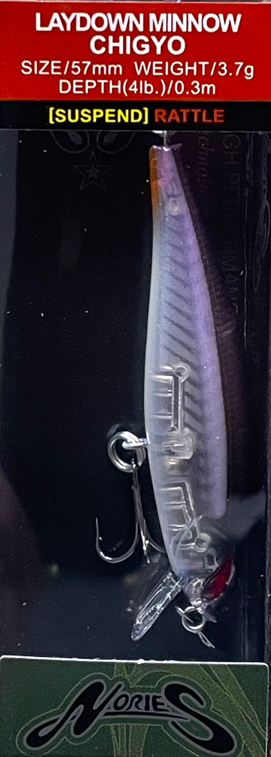Nories Laydown Minnow - BR-131 BB Purple Wakasagi
