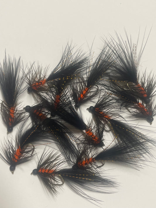 Orange and Black Bugger - Beadhead