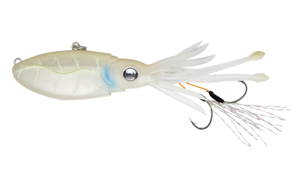 Nomad Squidtrex 55 - White Glow – Trophy Trout Lures and Fly Fishing