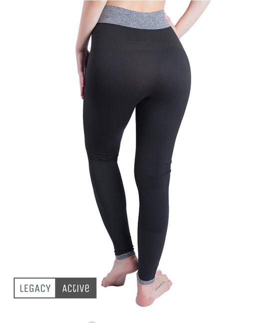 LEGACY ACTIVE Nylon and Cotton Leggings Black / Gray