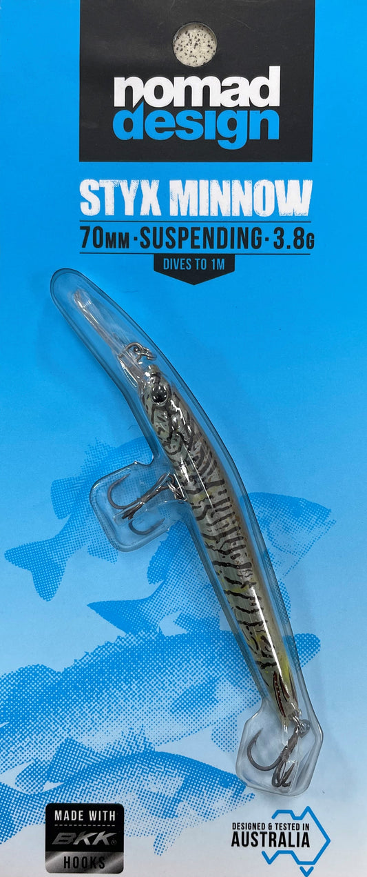 Nomad Design Styx Minnow 70mm Suspending - Brown Sand Shrimp