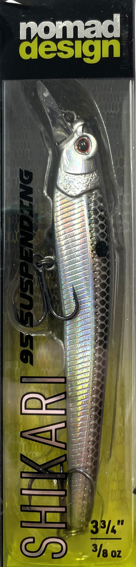 Shikari 95mm Suspending Jerkbait - Black Back Chrome