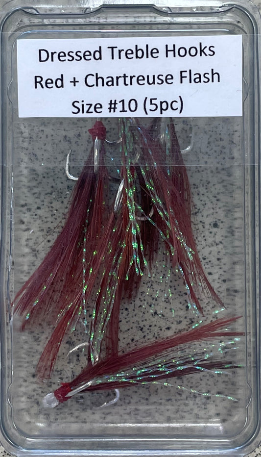 Dressed Treble Hooks - Red #10 (5pc)