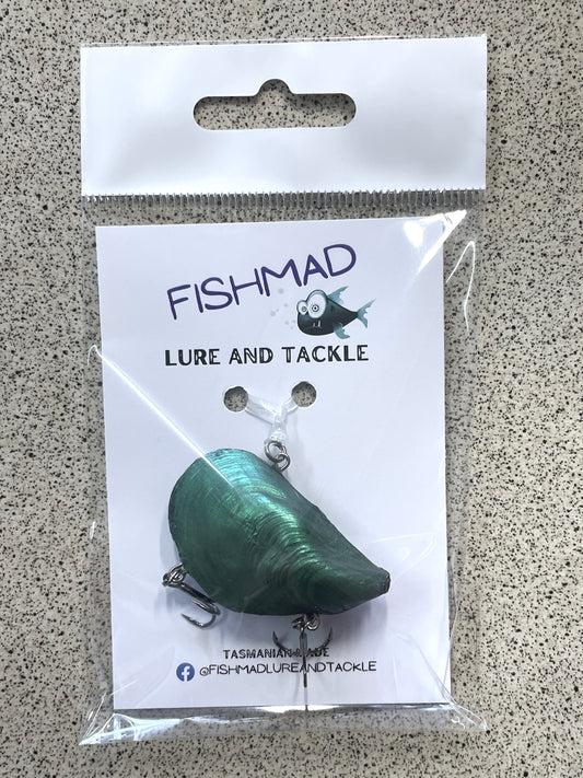 Fishmad Mussel Lure - Algae Green - Large