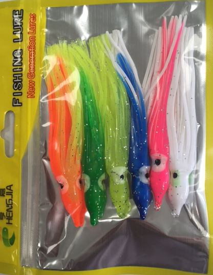 Octopus Squid Skirts 4 Inch - 6 Pack