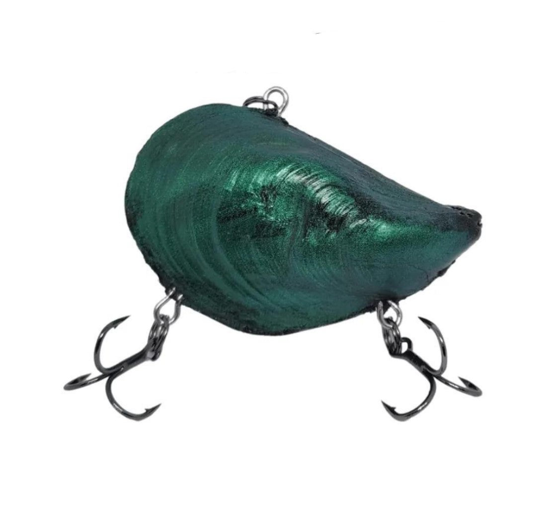 environmentally safe fishing lures Fishmad Mussel Lure - Algae Green