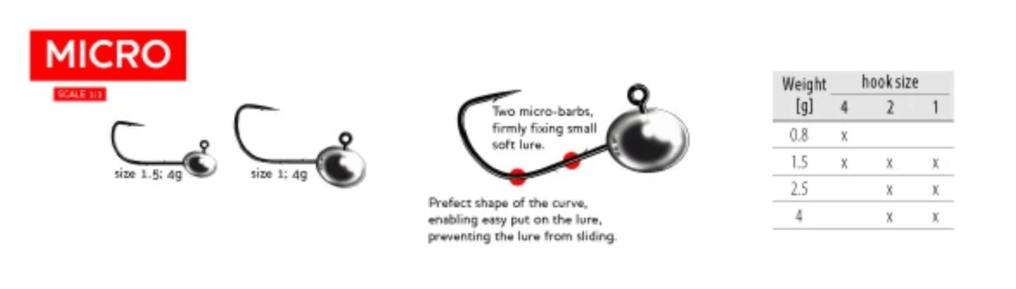 Dragon Jig Head V-Point Micro - Hook #2 / 4.0g