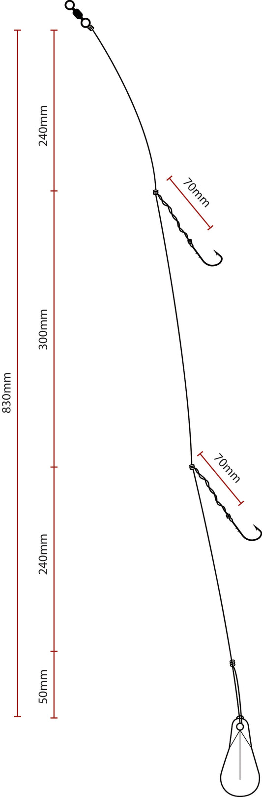 SureCatch Tangle Free whiting Rig (Size 6 Hooks)