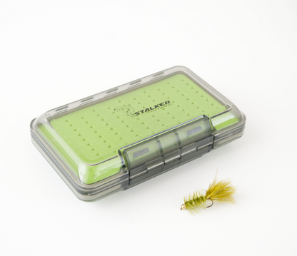 Stalker Double Sided Green Slit Silicone Fly Box - Large #1