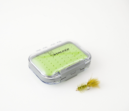 Stalker Double Sided Green Slit Silicone Fly Box - Small
