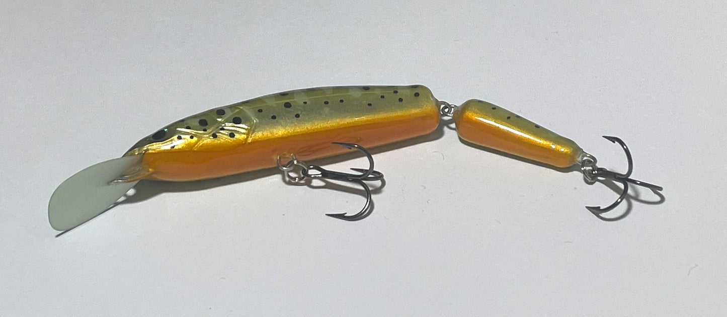 PAN Handmade Lures 100mm 12g Jointed - Black Gold Orange