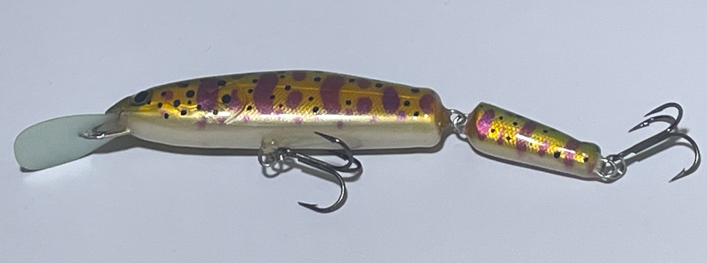 PAN Handmade Lures 100mm 12g Jointed - Green Purple Orange