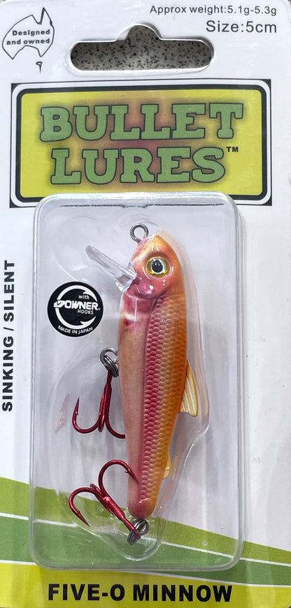 Bullet Shell Lures Bullet Lures Five-O Minnow Sinking (Golden Trout) – Trophy Trout Lures ...