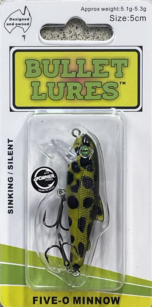 Bullet Lures Five-O Minnow Sinking (Green Leopard Tree Frog)