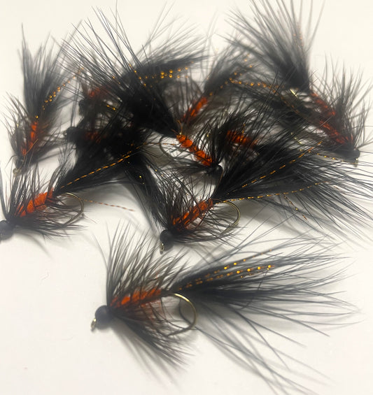 Orange and Black Bugger - Beadhead