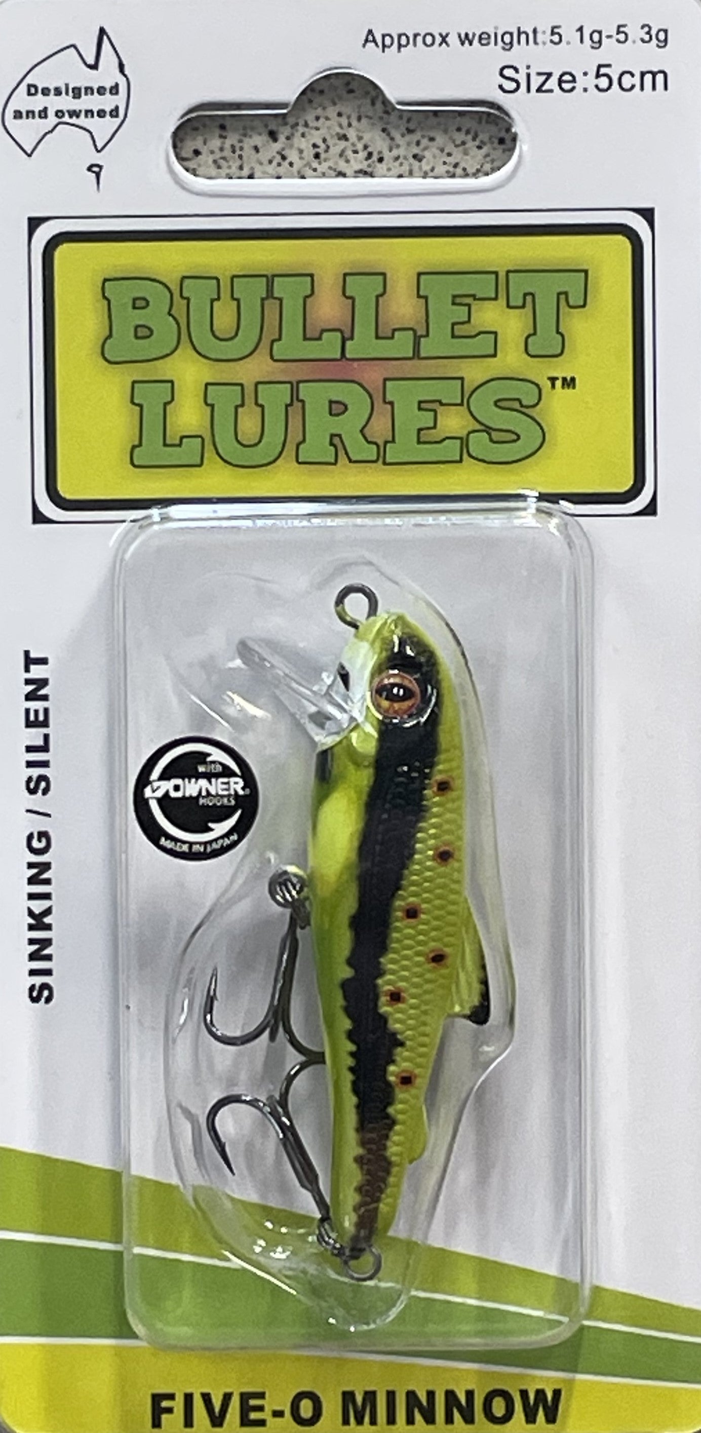Bullet Lures Five-O Minnow Sinking (Red Eyed Tree Frog)
