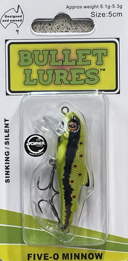 Bullet Lures Five-O Minnow Sinking (Red Eyed Tree Frog)