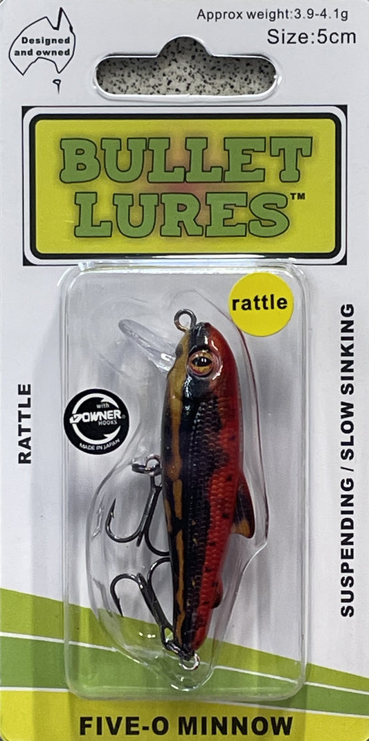 Bullet Lures Five-O Minnow Suspending + Rattling (Red Tree Frog)