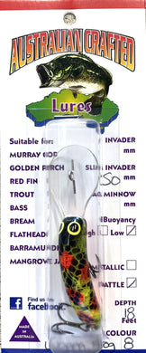 Australian Crafted Lures - Slim Invader 50mm 18ft (#8 Wagga Frog)