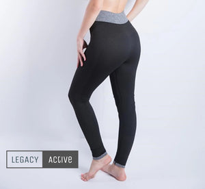 LEGACY ACTIVE Nylon and Cotton Leggings Black / Gray