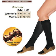 Load image into Gallery viewer, Copper Infused Anti-Fatigue Compression Socks