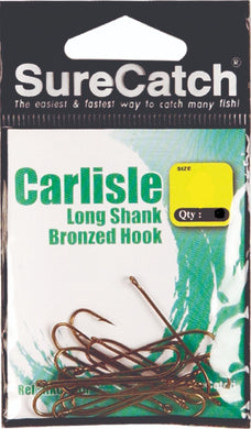 SureCatch Carlisle Long Shank Bronzed Hooks (Sizes #8 to #2/0)