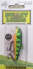 Load image into Gallery viewer, Bullet Lures Five-O Minnow Suspending + Rattling (Fire Tiger)