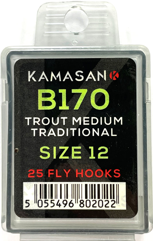 Kamasan B170 Trout Medium Traditional Fly Hooks (Size 12)