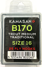 Load image into Gallery viewer, Kamasan B170 Trout Medium Traditional Fly Hooks (Size 16)