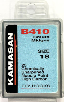 Kamasan B410 Smuts Midges Fly Hooks (Size 18)