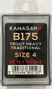 Kamasan B175 Trout Heavy Traditional Fly Hooks (Size 4)