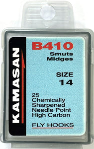 Kamasan B410 Smuts Midges Fly Hooks (Size 14)