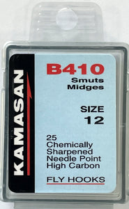 Kamasan B410 Smuts Midges Fly Hooks (Size 12)