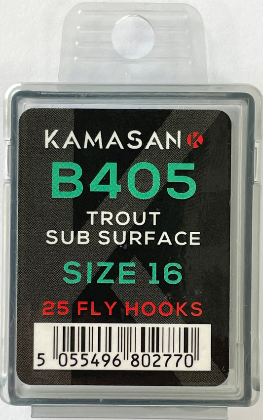 Kamasan B405 Trout Sub Surface Fly Hooks (Size 16)