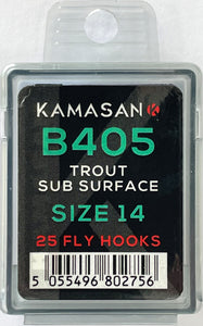 Kamasan B405 Trout Sub Surface Fly Hooks (Size 14)