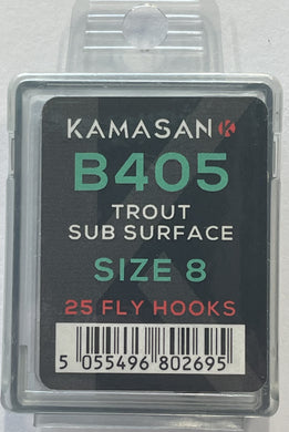 Kamasan B405 Trout Sub Surface Fly Hooks (Size 8)