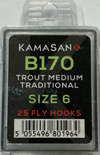 Load image into Gallery viewer, Kamasan B170 Trout Medium Traditional Fly Hooks (Size 6)