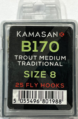 Kamasan B170 Trout Medium Traditional Fly Hooks (Size 8)
