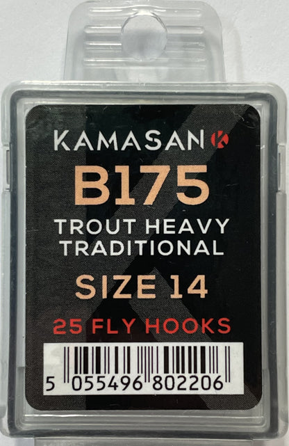 Kamasan B175 Trout Heavy Traditional Fly Hooks (Size 14)