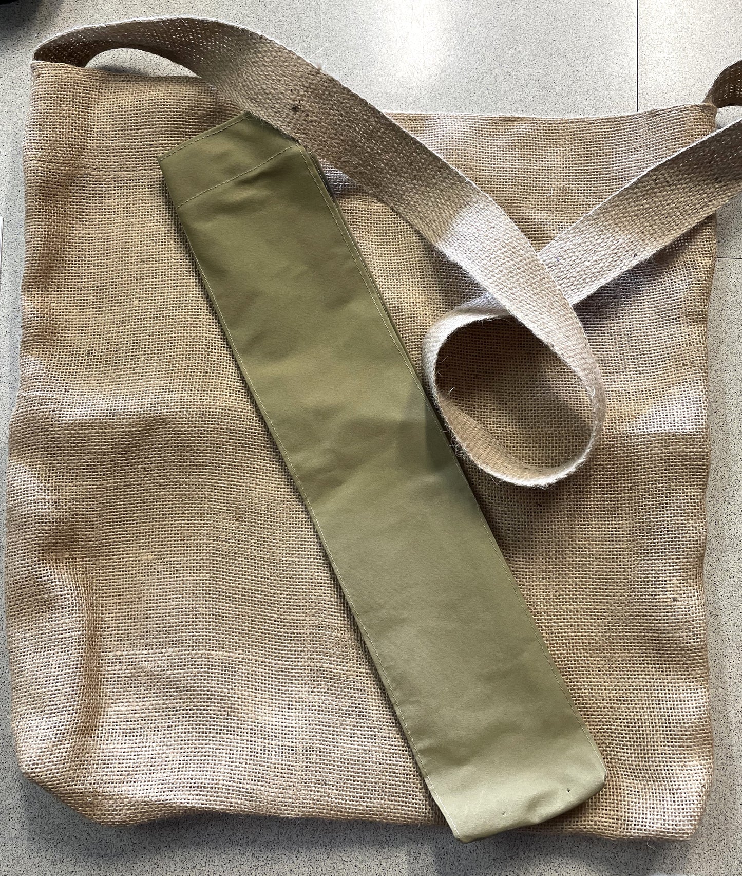 Wading Bag - Hessian with Net Pouch #A