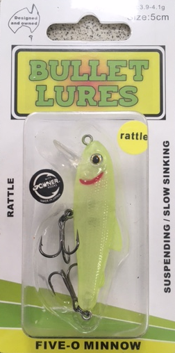 Bullet Lures Five-O Minnow Suspending + Rattling (Lumo)
