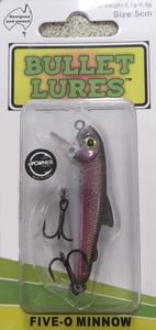 Bullet Lures Five-O Minnow Suspending + Rattling (Rainbow Trout)