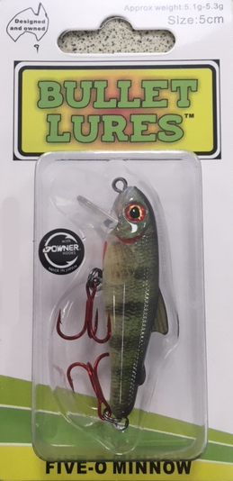 Bullet Lures Five-O Minnow Suspending + Rattling (Red Fin)