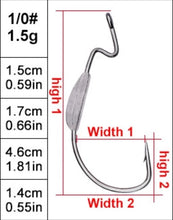 Load image into Gallery viewer, Weighted Bait Hook - #1/0 1.5g (5 Pack)