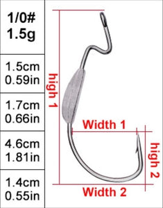 Weighted Bait Hook - #1/0 1.5g (5 Pack)