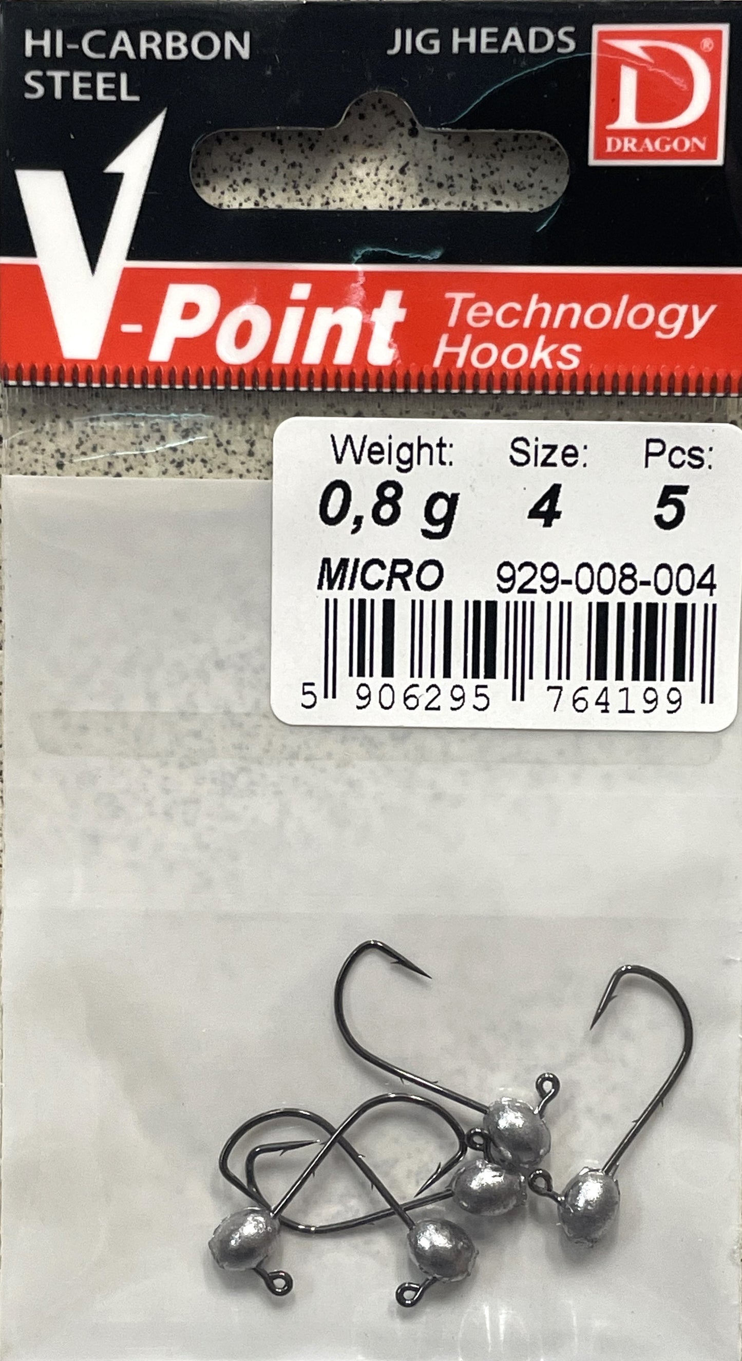 Dragon Jig Head V-Point Micro - Hook #4 / 0.8g