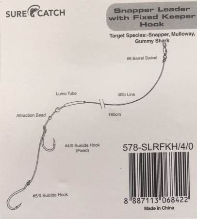 SureCatch Snapper Leader with Fixed Keeper Hook
