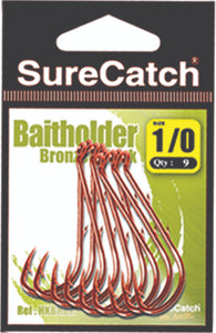 SureCatch Bronzed Baitholder Hooks (Sizes #8 to #4/0)